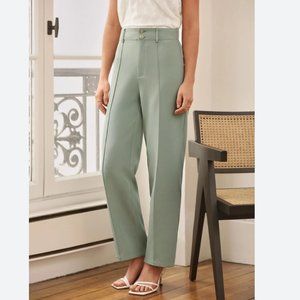 ✨5 for $20✨ SHEIN High Waist Box Pleat Tapered Leg Pants in Light Green
